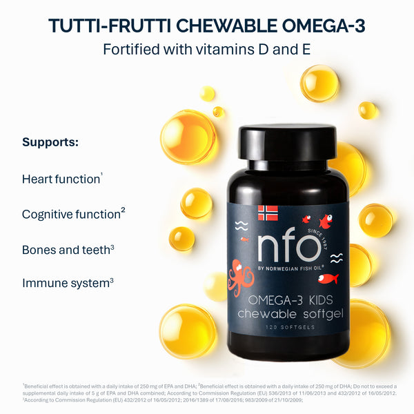 Omega-3 Çocuklar için Çiğnenebilir Kapsüller Vitamin D ve Balık Jelatini ile