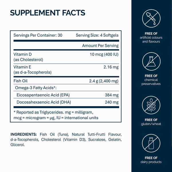 Omega-3 Çocuklar için Çiğnenebilir Kapsüller Vitamin D ve Balık Jelatini ile