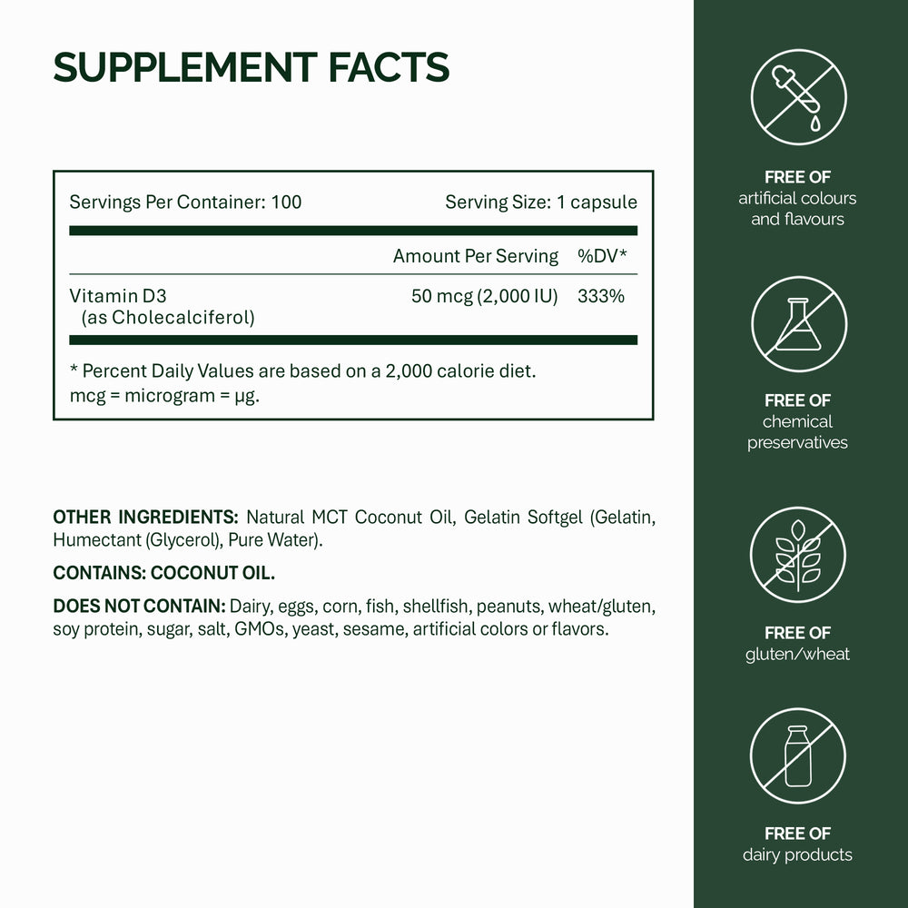 विटामिन D3 2,000 IU 50 mcg